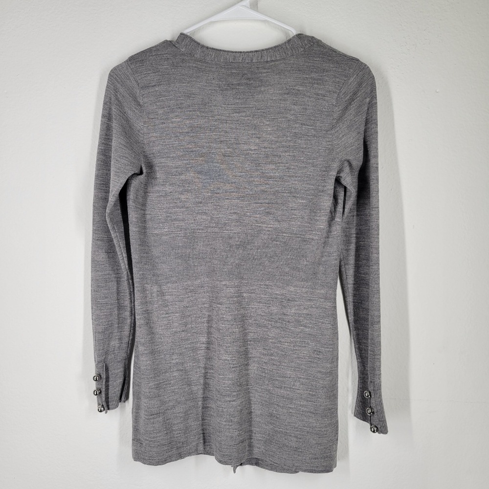 100% Wool Knit‎ Cardigan Womens Sz XS W&B Babydoll Minimalist Quiet Luxury - Picture 4 of 7